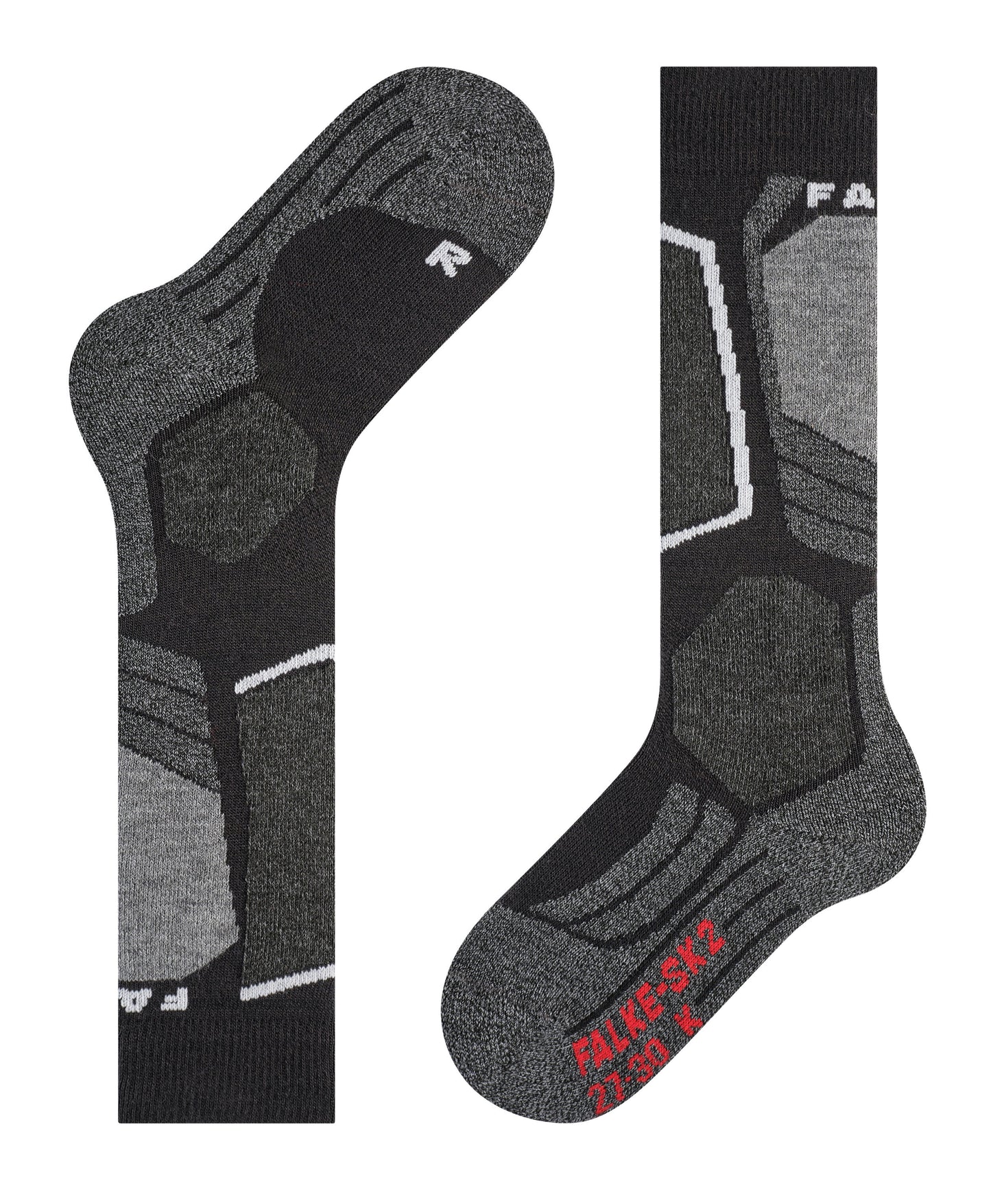 Falke SK2 Kids Black Intermediate Ski Socks