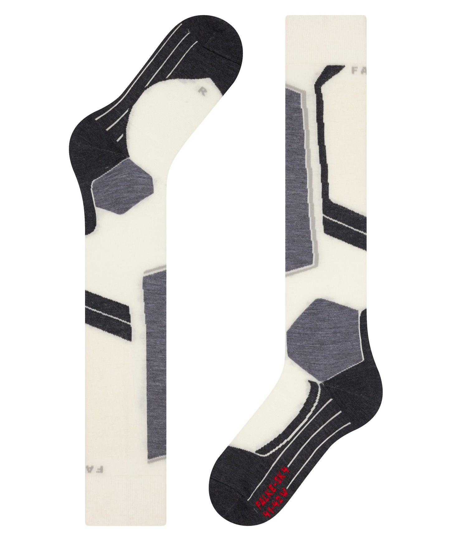 Falke SK4 Womens White/ Grey/ Black Ski Socks