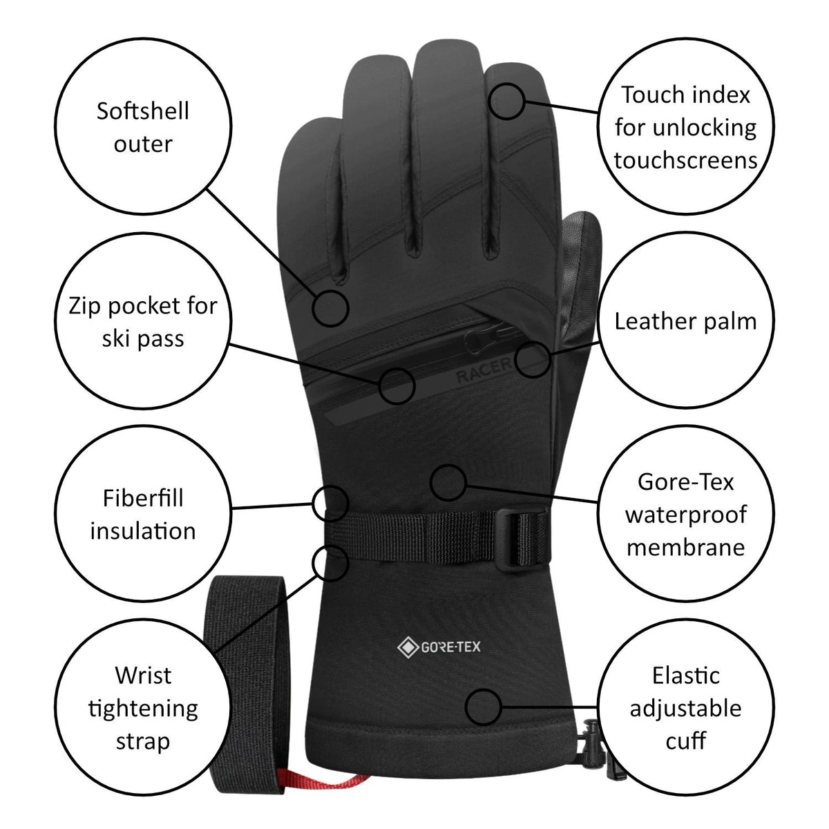 Racer Graven 7 Mens Ski Gloves