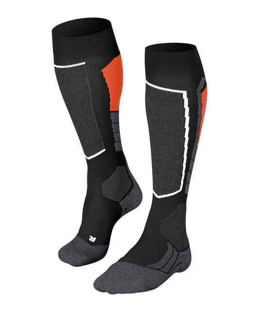 Falke SK2 Mens Black/Orange Ski Socks