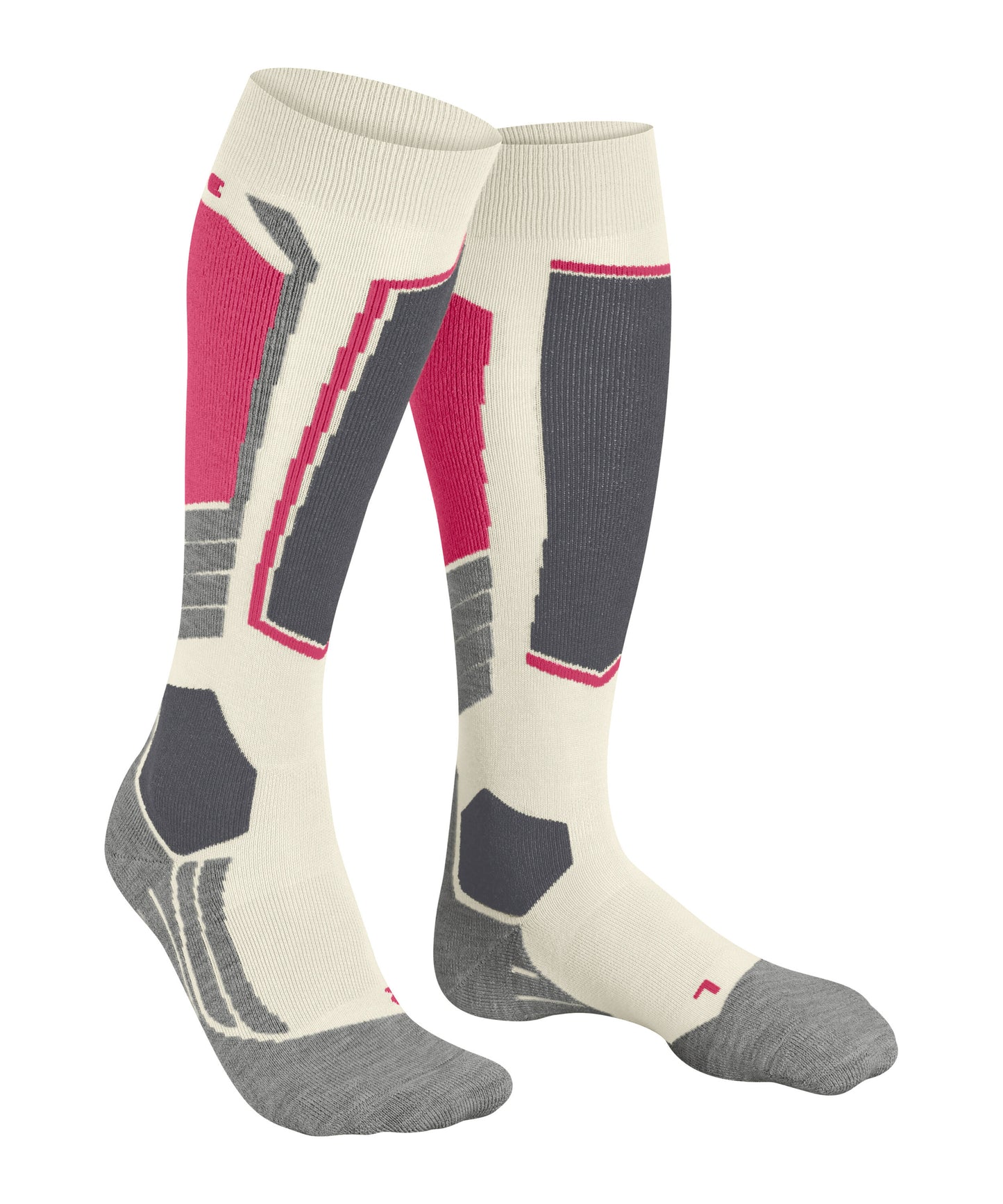 Falke SK2 Womens White/ Grey/ Pink Ski Socks