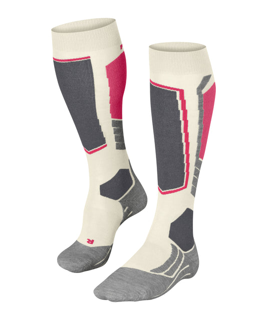 Falke SK2 Womens White/ Grey/ Pink Ski Socks