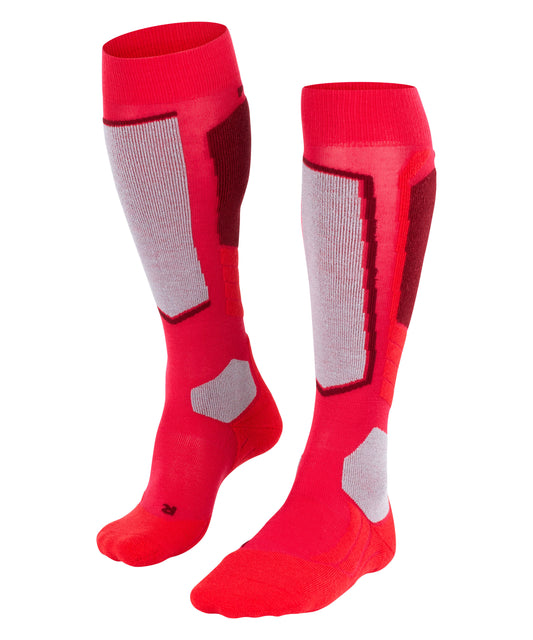 Falke SK2 Womens Red/ Maroon/ Grey Ski Socks